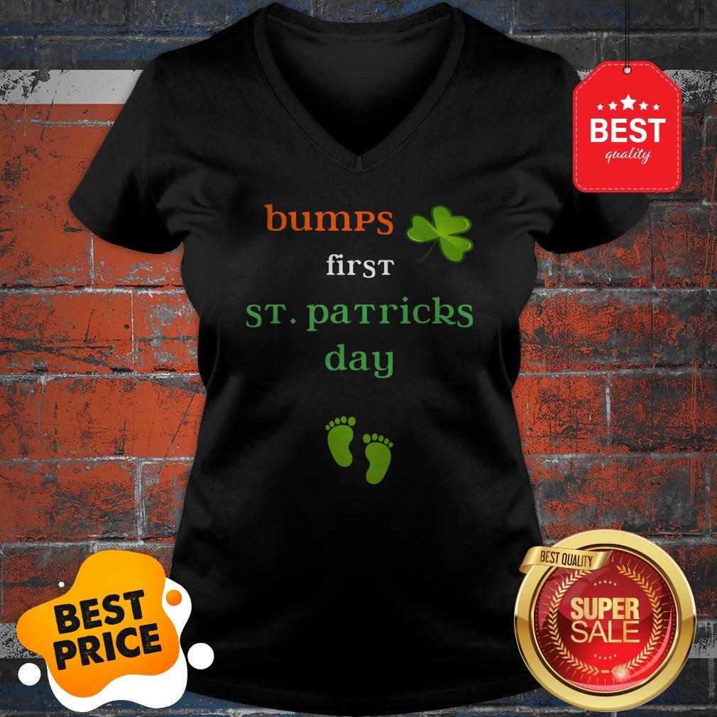 Baby’s First St Patricks Day Pregnancy Announcement Tee V-Neck