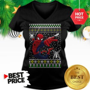 Amazing Spider Man Ugly Christmas V-Neck