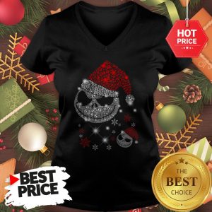 Diamond Santa Claus Skull Christmas Funny V-Neck