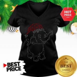 Elephant Christmas Lights Merry Christmas Santa V-Neck