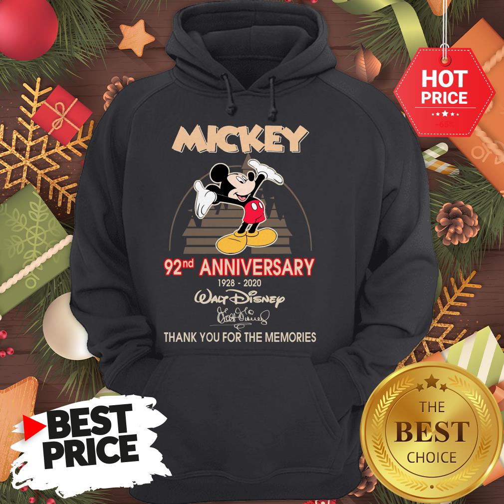 Mickey 92nd Anniversary 1928-2020 Thank You for The Memories Hoodie Mickey 92nd Anniversary 1928-2020 Thank You for The Memories Hoodie