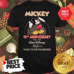 Mickey 92nd Anniversary 1928-2020 Thank You for The Memories Shirt