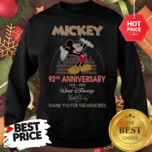 Mickey 92nd Anniversary 1928-2020 Thank You for The Memories Sweatshirt