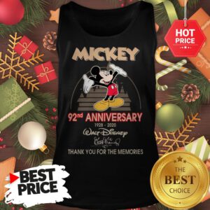 Mickey 92nd Anniversary 1928-2020 Thank You for The Memories Tank Top
