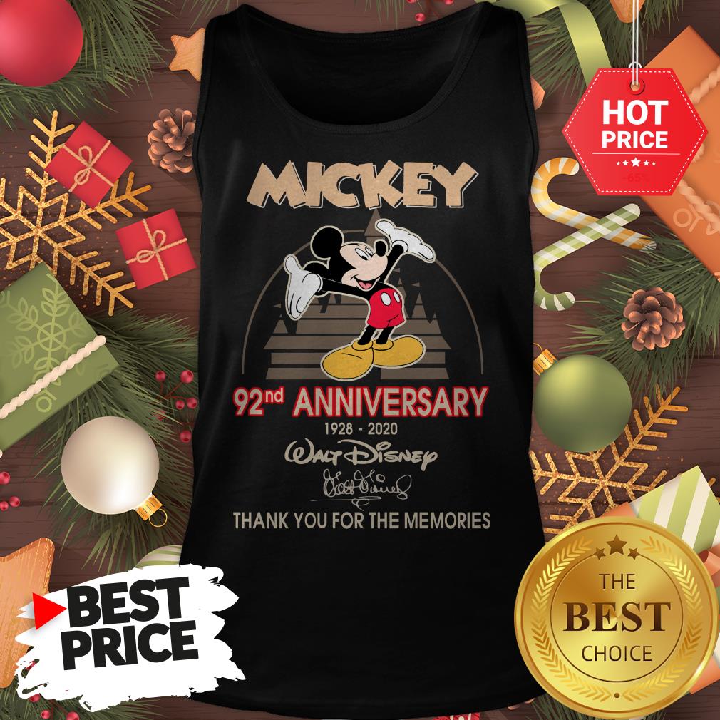 Mickey 92nd Anniversary 1928-2020 Thank You for The Memories Tank Top Mickey 92nd Anniversary 1928-2020 Thank You for The Memories Tank Top