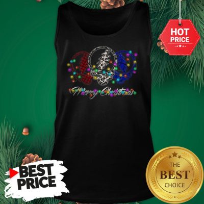 Official Grateful Dead Leopard Buffalo Plaid Merry Christmas Tank Top
