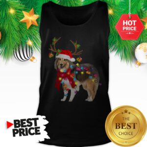 Official Sheltie Gorgeous Reindeer Light Christmas Tank Top