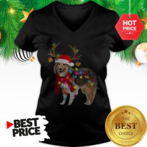 Official Sheltie Gorgeous Reindeer Light Christmas V-Neck