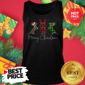 Ofiicial Three Dog Santa Merry Christmas Tank Top