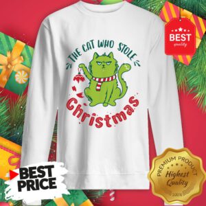 Pretty The Cat Who Stole Christmas Holiday Purresents Cartoon Funny Sweatshirt