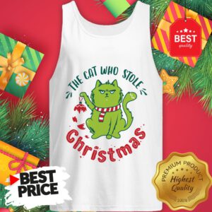 Pretty The Cat Who Stole Christmas Holiday Purresents Cartoon Funny Tank Top