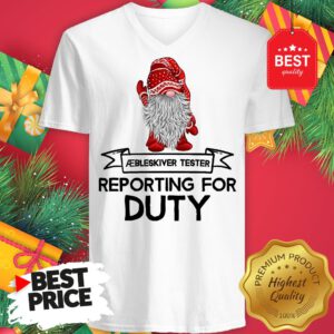 Reporting For Duty Gnomes Christmas V-Neck