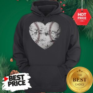 Baseball Heart Distressed Gift For Baseball Mom Hoodie