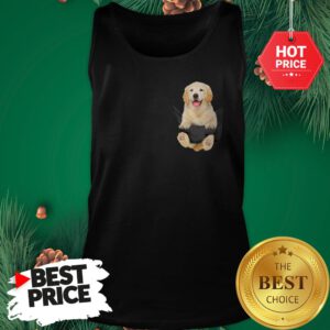 Funny Golden Retriever In Pocket Puppy Tank Top