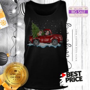 Funny Pitbull Dog Pickup Truck Christmas Tank Top