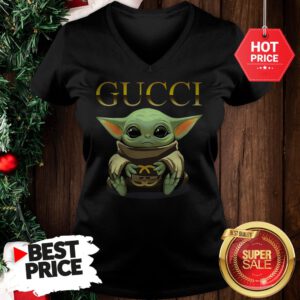 Like Baby Yoda Hug Gucci V-Neck