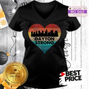 Lovely Love Dayton Strong Ohio Heart Vintage V-Neck