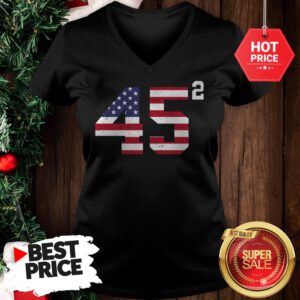Official 45 Squared Trump 2020 Second Time President V-Neck