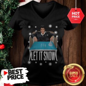 Official A Good Tony Montana Walmart Cocaine Santa Let It Snow Christmas V-Neck