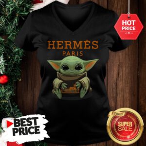 Official Baby Yoda Hug Hermes Paris V-Neck