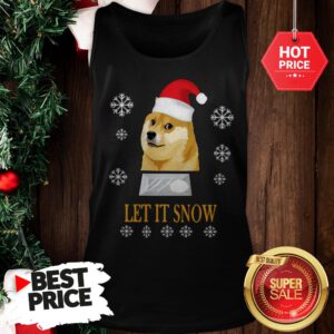 Official Cute Santa Doge Let It Snow Christmas Tank Top