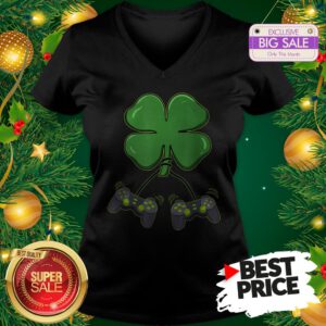 Official Four Leaf Clover Video Game Controllers V-Neck