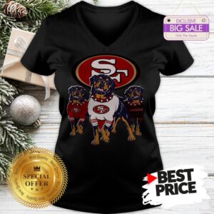 Official Funny Rottweiler Dogs San Francisco 49ers V-Neck