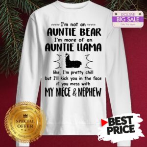 Official Hot I’m Not An Auntie Bear I’m More Of An Auntie Llama Sweatshirt