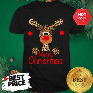 Official Leopard Reindeer Merry Christmas Funny Shirt
