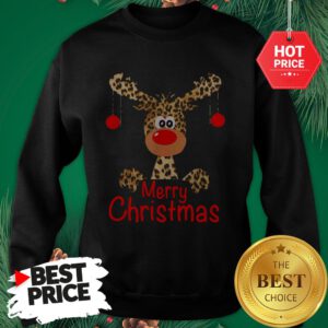 Official Leopard Reindeer Merry Christmas Funny Sweatshirt