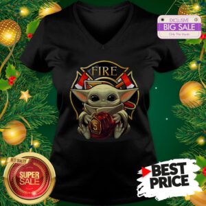 Official Like Baby Yoda Hug Firefighter Captain Hat V-Neck