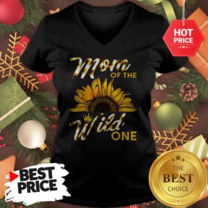 Official Mom Of The Wild One 1St Birthday Sunflower Outfit V-neck