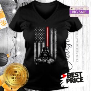 Official Nice Darth Vader American Flag Star Wars Thin Blue Line V-Neck