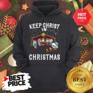 Official Peanuts Characters Keep Christ In Christmas Snoopy Charlie Brown Hoodie