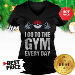 Official Pokemon I Go To The Gym Everyday Christmas V-Neck