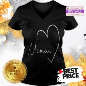 Official Pretty Womens Memaw Gift Grandma Christmas Mother’s Day V-Neck