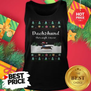 Official Santa Dachshund Through Snow Ugly Christmas Tank Top