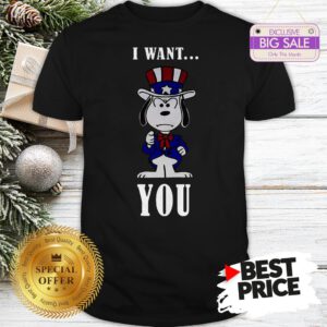 Official Snoopy American Flag I Want You Shirt