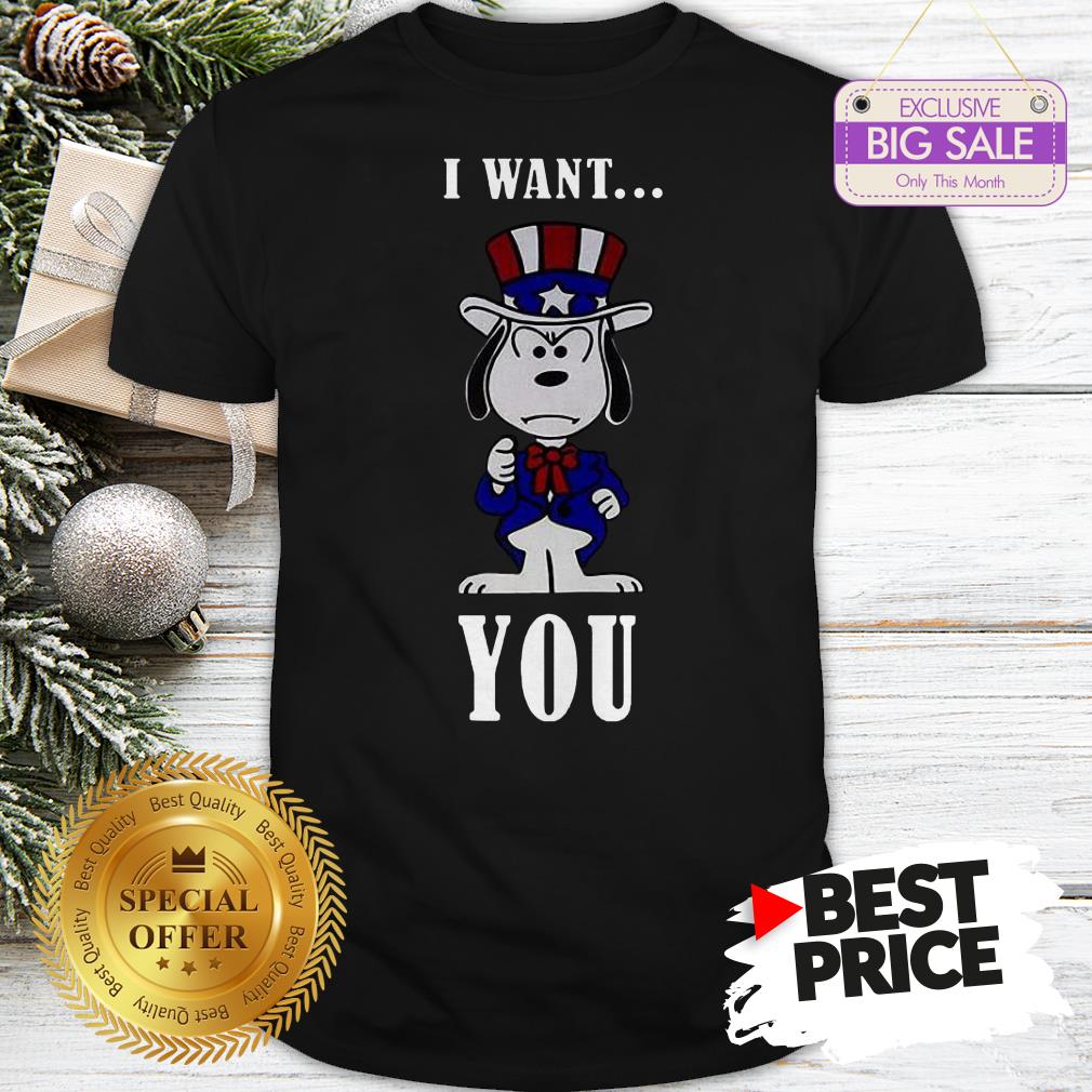 Official Snoopy American Flag I Want You Shirt