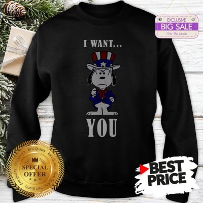 Official Snoopy American Flag I Want You Sweatshirt
