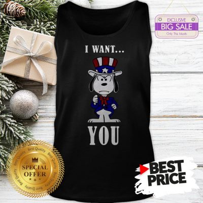 Official Snoopy American Flag I Want You Tank Top