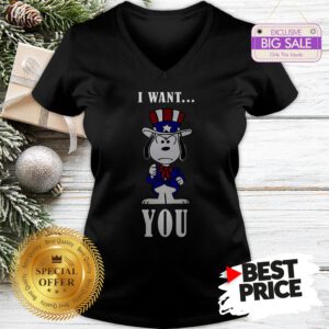 Official Snoopy American Flag I Want You V-Neck