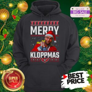 Official Something Merry Kloppmas Jurgen Klopp LFC Ugly Christmas Hoodie