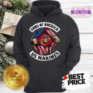Official Sons Of America US Marines Inside American Flag Hoodie