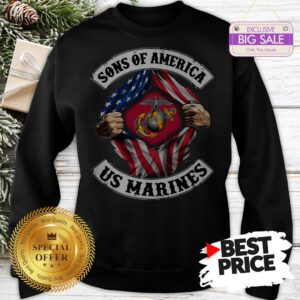 Official Sons Of America US Marines Inside American Flag Sweatshirt