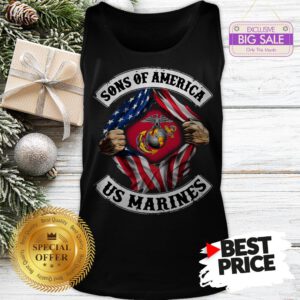 Official Sons Of America US Marines Inside American Flag Tank Top