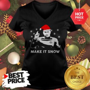 Official Star Trek Santa Make It Snow Christmas V-neck
