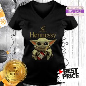 Official Star Wars Baby Yoda Hug Hennessy V-Neck