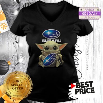 Official Star Wars Baby Yoda Hug Subaru V-Neck