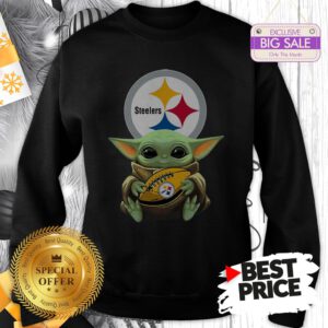 Official Star Wars Football Baby Yoda Hug Pittsburgh Steelers Sweatshirt